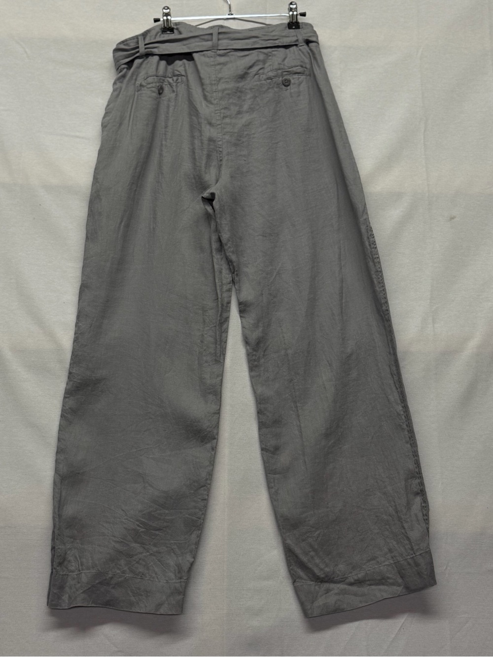 Adrienne Vittadini Light Gray Wide-Leg Linen-Blend Pants‎ size 14 - Picture 3 of 8